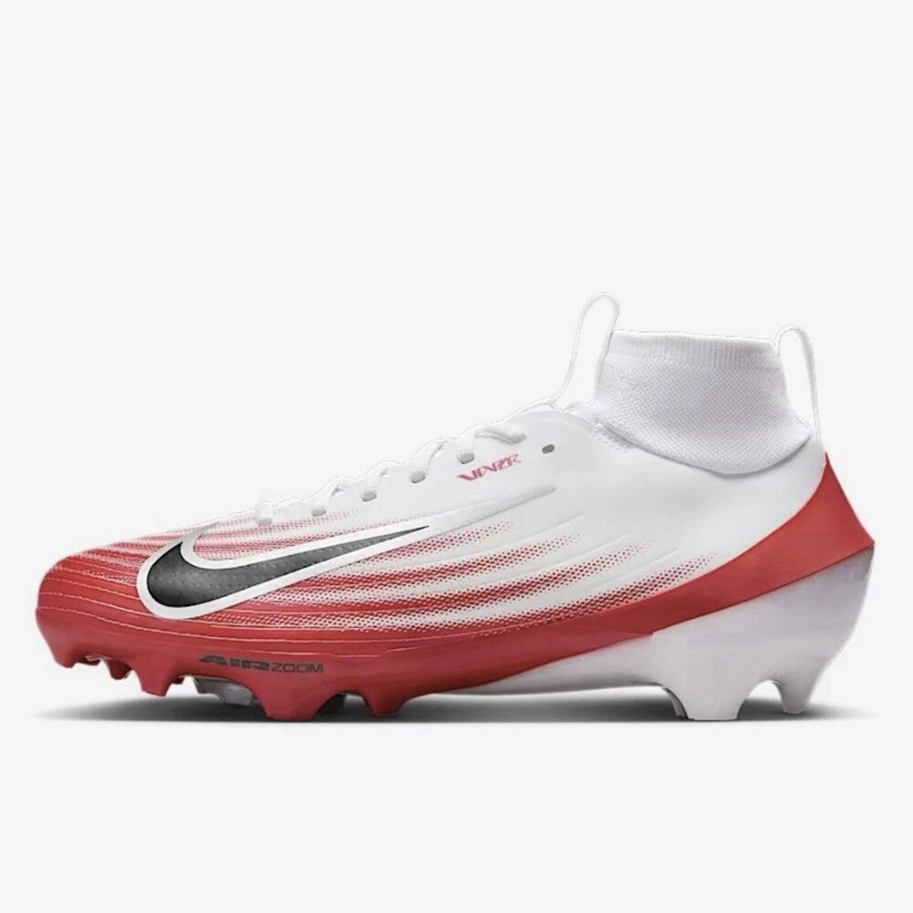 NEW Nike Zoom Air Vapor Pro 1 Football Cleats White Red FB3298-102 Men’s 14.5